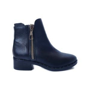 STEVE MADDEN W Lanna Double Zip [Black] Women's Leather Moto Boots Size 6 US